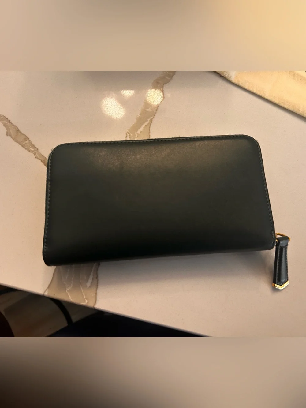 Fendi Black Leather Zip Wallet with Color Studs